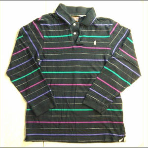 Colorful Black Striped Long Sleeve Golf Polo by Payne Stewart Legacy